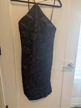 rag & bone Black Floral Halter Mini Dress